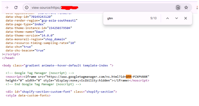 search for GTM