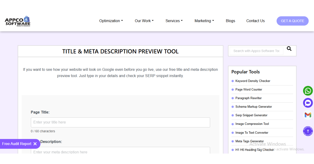 free Title & Meta Description Preview Tool