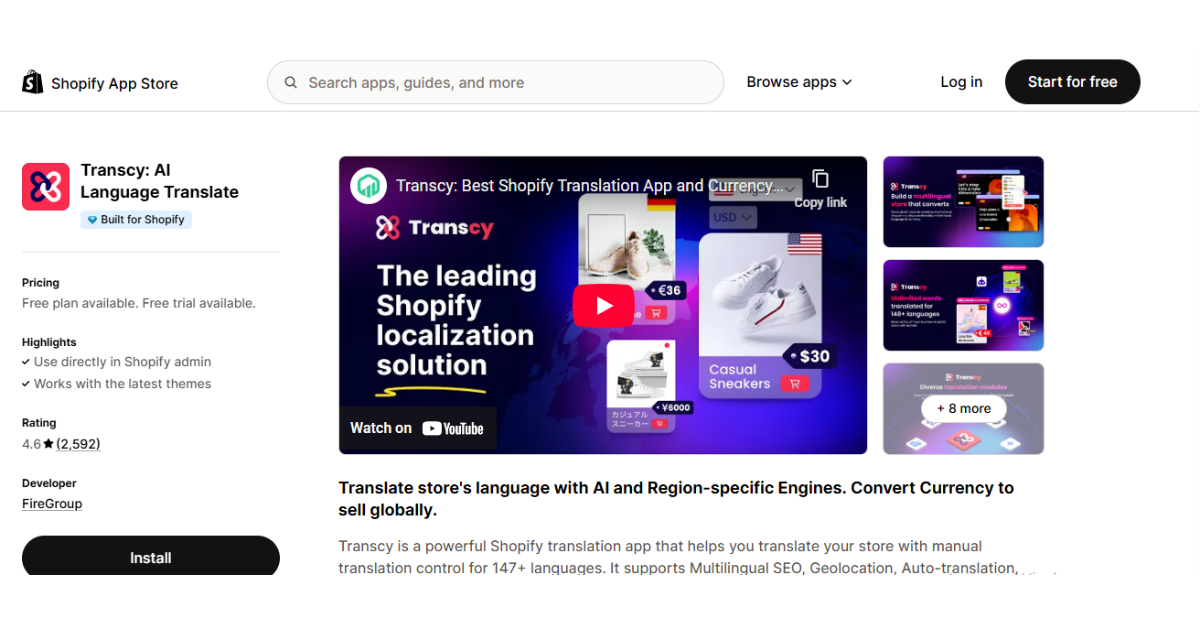 language and currency translation in one app