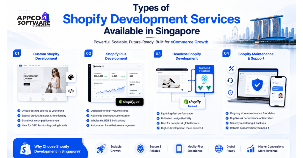 Types of Shopify Development Services in Singapore