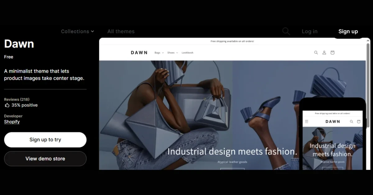 Dawn – Best Shopify Theme for Fast & Simple Stores