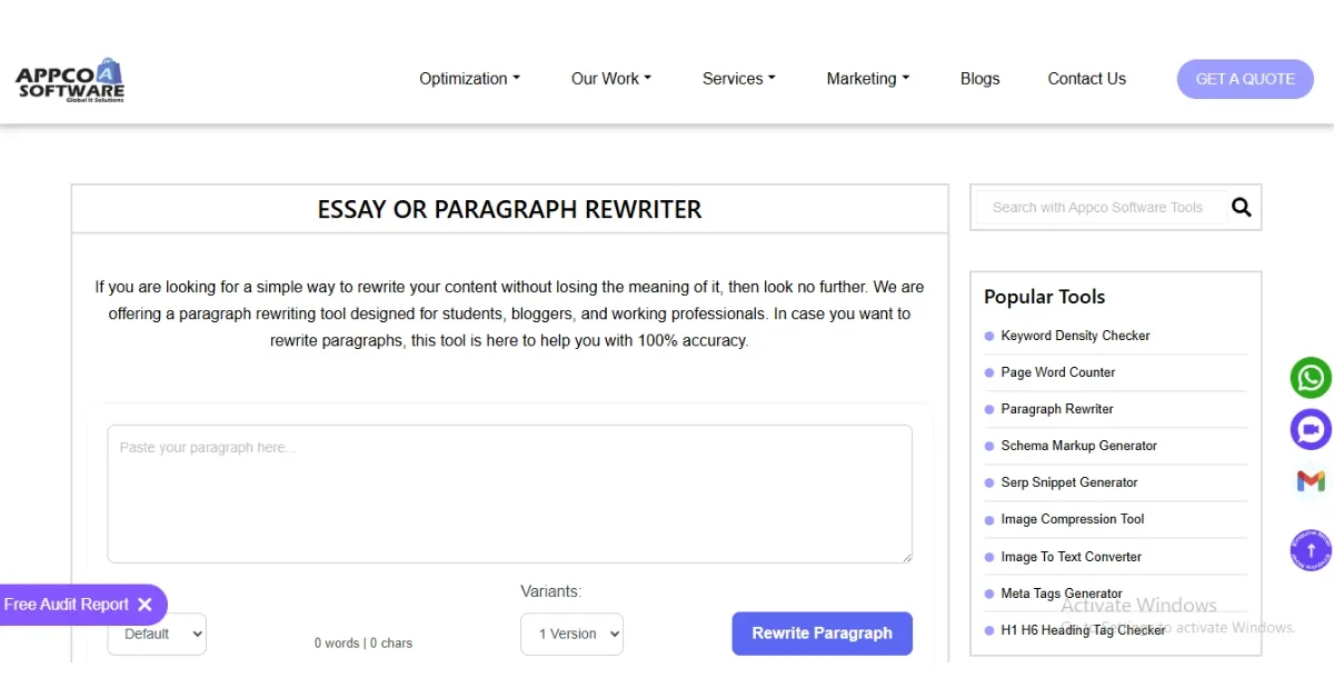 Essay or Paragraph Rewriter