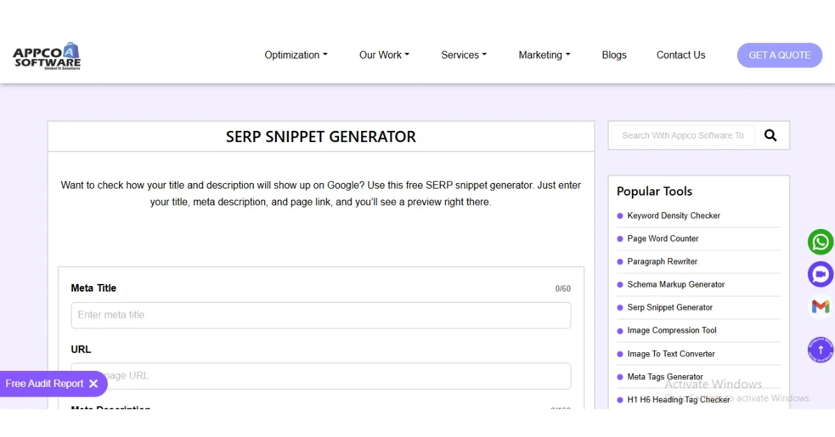 Free SERP Snippet Generator