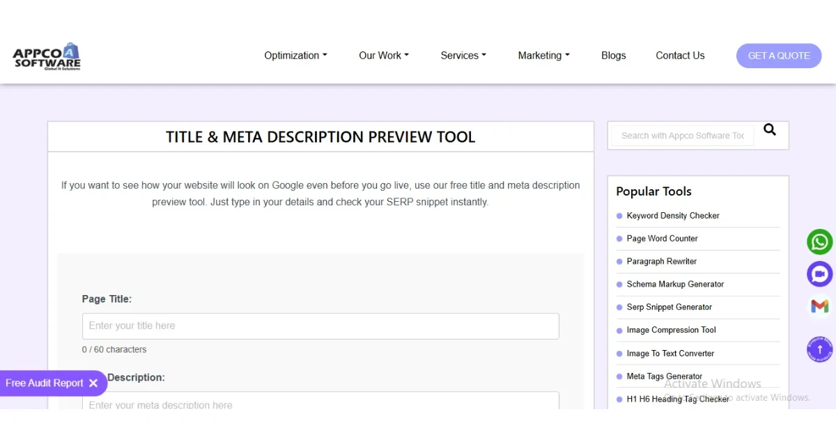 free Title & Meta Description Preview Tool