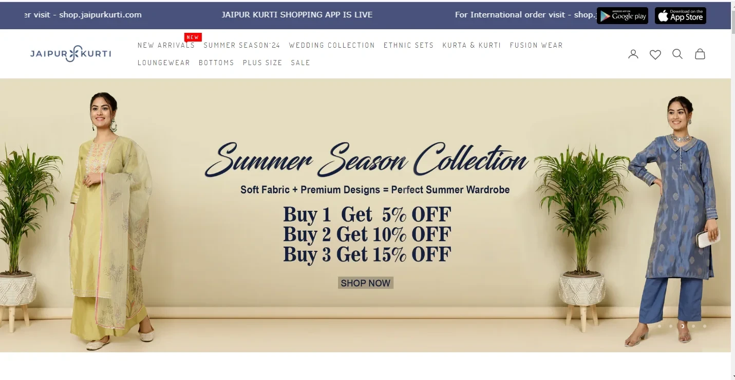 Jaipur Kurti clothing