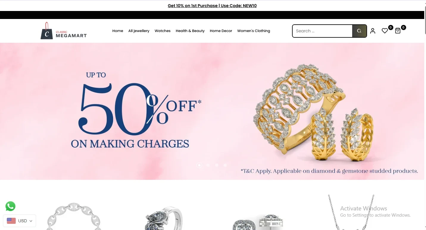 classicmegamart for jewellery brand