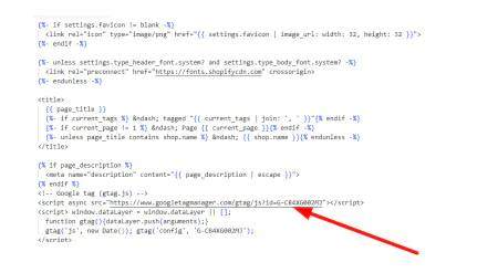 GTM code inside the head tag