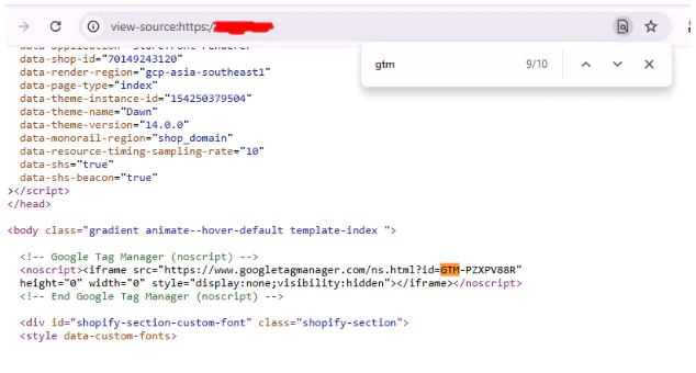 search for GTM