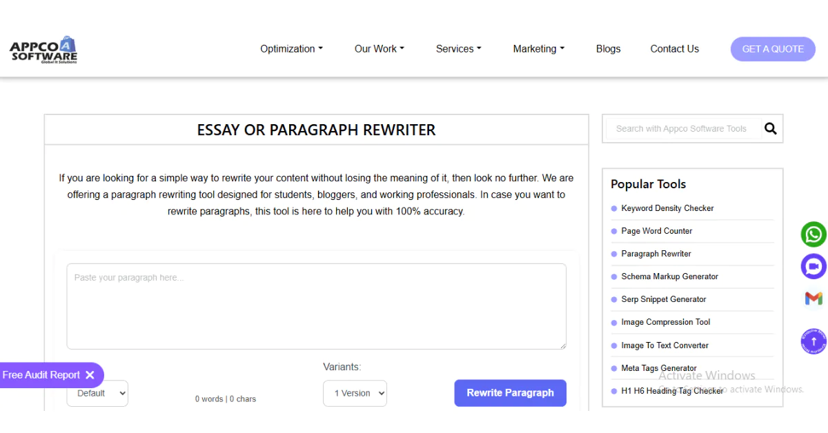 Essay or Paragraph Rewriter
