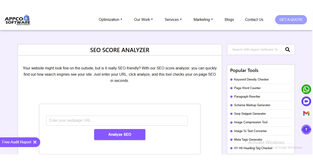 Free SEO Score Analyzer