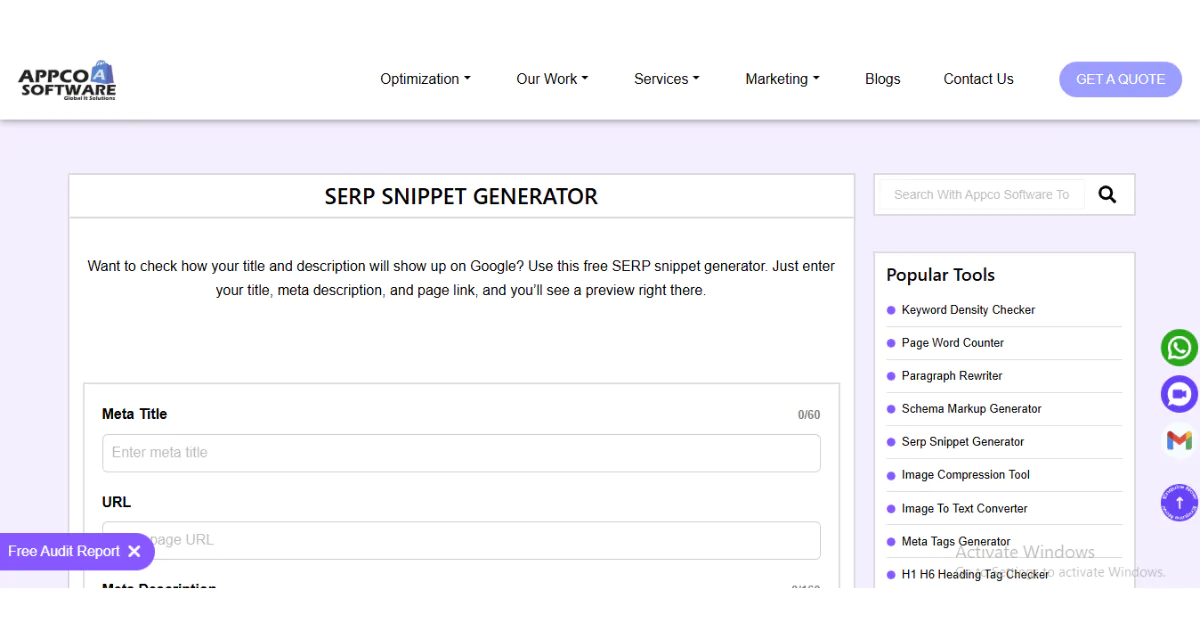 Free SERP Snippet Generator