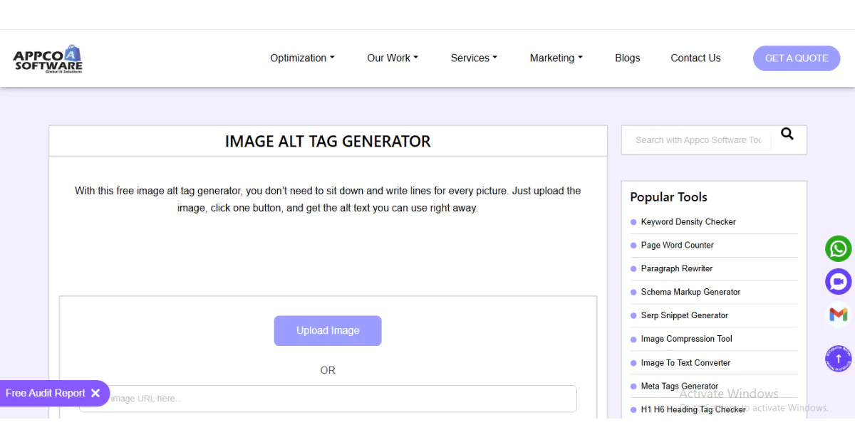 Free image alt tag generator